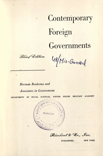 Contemporary Foreign Governments