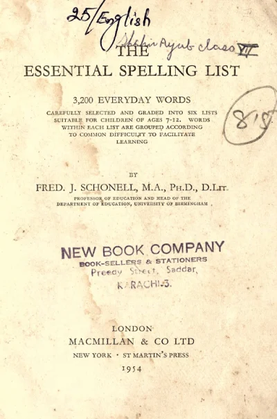 Essential Spelling List: 3,200 Everyday Words Carefully Selected into Lists