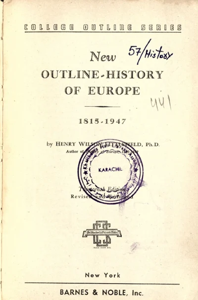New Outline-History Of Europe 1815-1947