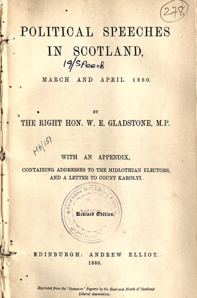 Political Speeches in Scotland: March and April 1880