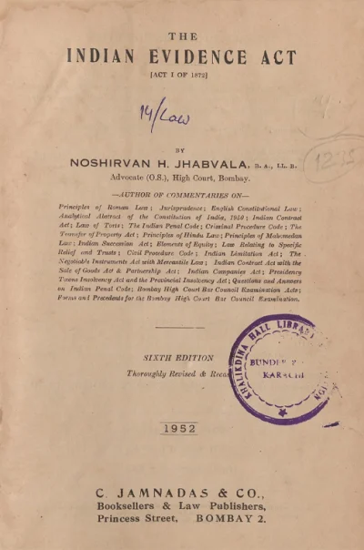 The Indian Evidence Act (Act I of 1872)
