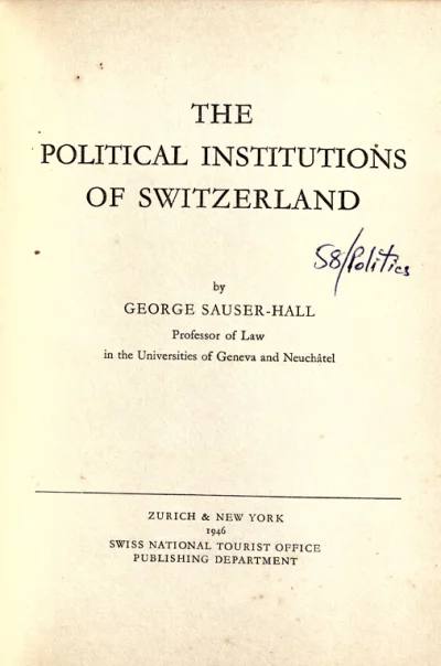 The Political Institutions Of Switzerland