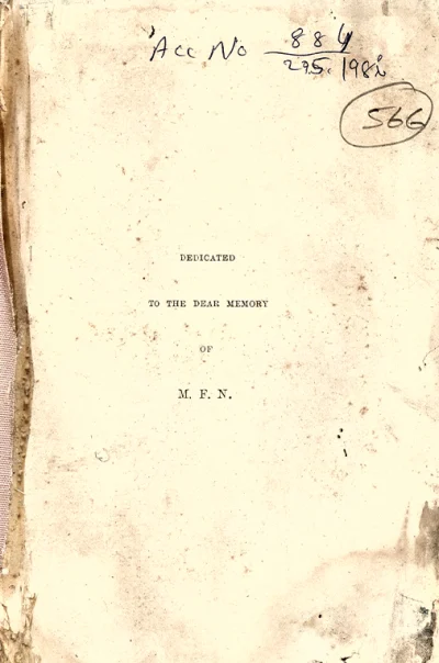 To The Dear Memory of M.F.N.