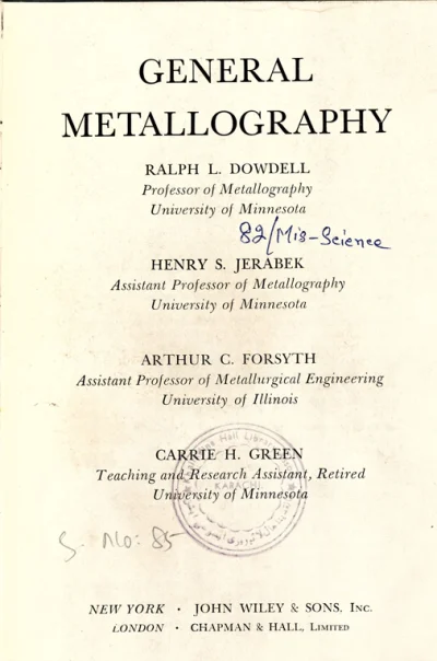General Metallography