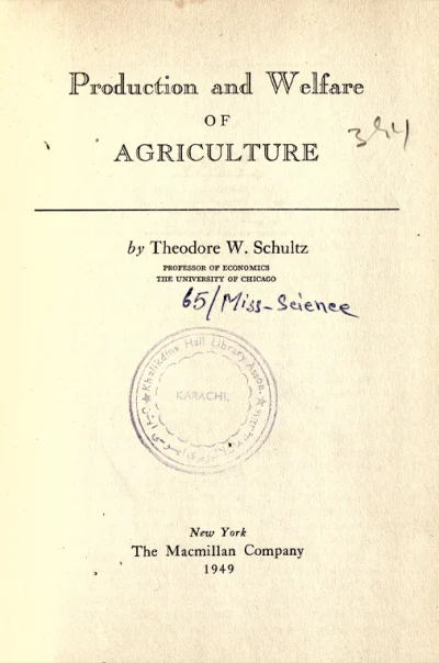 Production & Welfare Of Agriculture