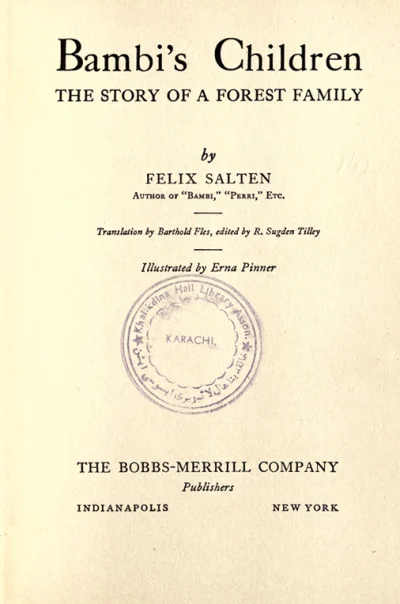 Bambi’s Children: The Story of a Forest Family