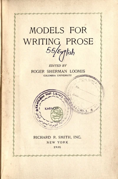 Models for Writing Prose