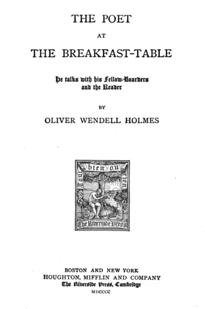 The Poet at the Breakfast Table