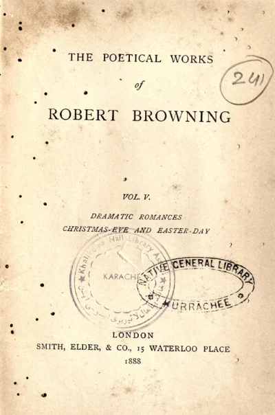 The Poetical Works of Robert Browning – Vol. V: Dramatic Romances, Christmas-Eve and Easter-Day
