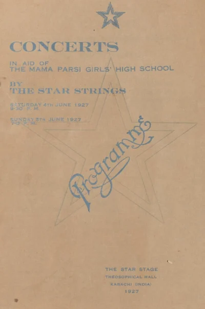 Concerts in Aid of the Mama Parsi Girls’ High School by The Star Strings
